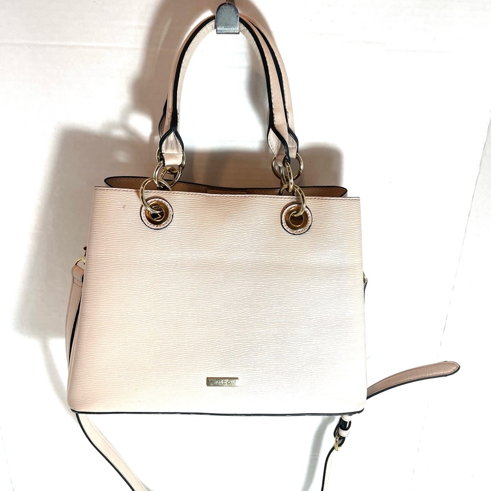 ALDO Cream Satchel with Gold Hardware and Charm - Picture 2 of 16